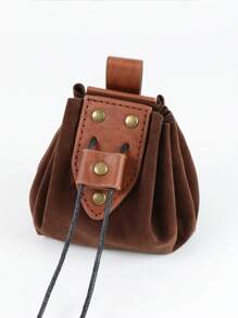 1 件黑色/棕色中世纪文艺复兴腰带袋抽绳腰包维京便携式腰包中世纪便携式零钱包角色扮演道具万圣节 - A - 查看 6