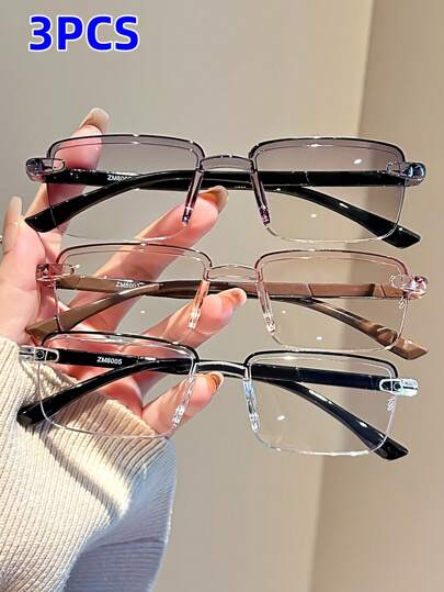 3-Pack Unframed Classic Square Glasses Set, +1.0 To +4.0, For Women Accessories For Women Glasses
