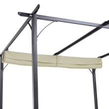 10' X 10' Outdoor Retractable Pergola, Metal Terrace Sunshade, Suitable For Backyard, Porch Parties, Garden, Barbecue Gazebo, Beige - Beige - View 5