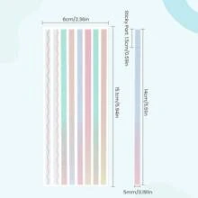 1 unidad / 8 unidades de Notas Adhesivas Extra Largas para etiquetas de lectura de estudiantes, etiquetas de dirección de oficina, etiquetas de notas de libros, almohadilla de notas transparente a pruebas de agua, etiqueta adhesiva colorida - Multicolor - Ver 10
