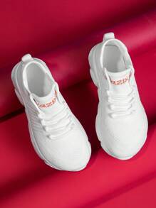 WAZIXIE 1 Pair Wide Fit Sports Shoes For Men & Women, Extra Wide Toe Box, High Instep, Suitable For Wide Feet, Comfortable Running Sneakers - White - View 4