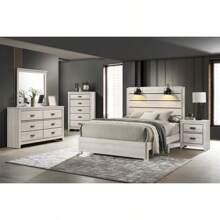 Contemporary 2-Drawer Nightstand End Table Beige White Finish Two Storage Drawers Bedroom Furniture