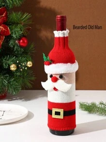 1 cái Nắp chai rượu Giáng sinh đan hình ông già Noel trang trí thiết kế hình người tuyết cho nhà hàng, quà tặng Giáng sinh, Giáng sinh vui vẻ - Xem 10