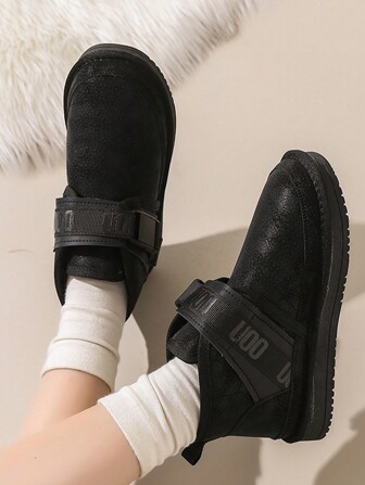 Ladies Autumn And Winter New Arrival Velvet Buckle Adjustable Lining Fleece Warm Simple Elegant Snow Boots