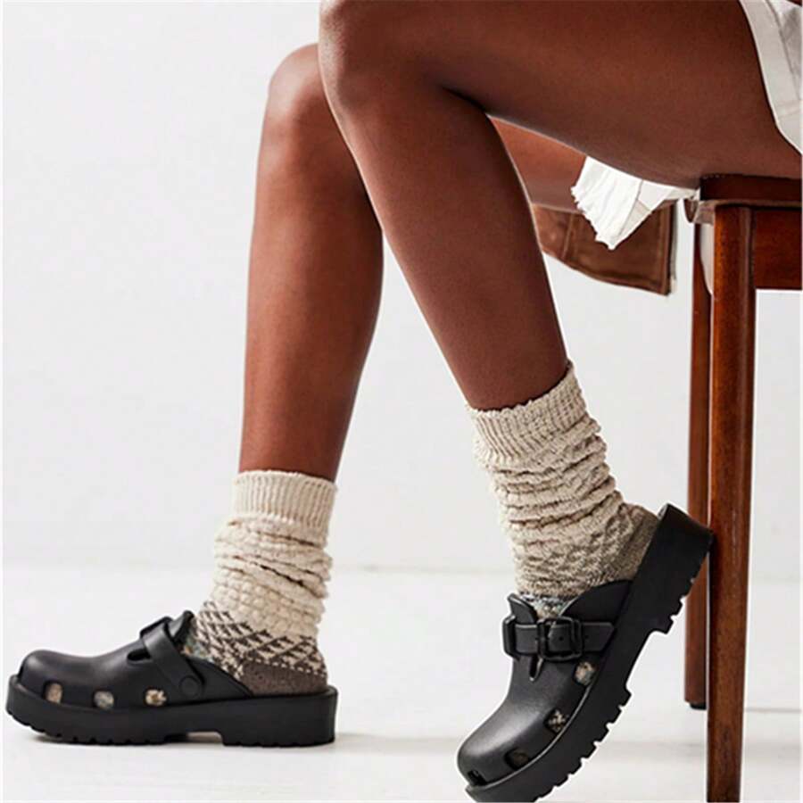 Women's Fashionable Perforated Slip-On Sandals