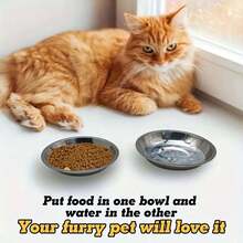 Bộ bát ăn cho mèo và mẹ mèo bằng thép không gỉ, bát ăn và uống bền chống trượt cho mèo và mẹ mèo, quà tặng dễ vệ sinh cho người yêu mèo/chó và khay đựng thức ăn và nước cho thú cưng cho chó/mèo mẹ - Nhiều màu - Xem 8