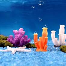 San hô nhựa chân thực cho bể cá, bể cá, rùa, phụ kiện trang trí mini, đồ trang trí sao biển - nhiều màu - Xem 11