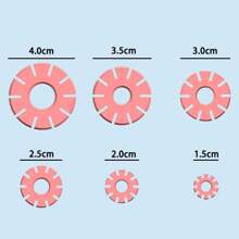6件套聚合物粘土圆形切割器套装，聚合物粘土切割工具，用于制作聚合物粘土首饰，聚合物粘土耳环圈制作器 - 粉色 - 查看 5