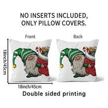1 vỏ gối nhung mềm in họa tiết ông già Noel 45x45cm hai mặt, không có ruột - Dùng để trang trí tiệc, phòng ngủ, phòng khách, ghế sofa, ô tô - Nhiều màu - Xem 2