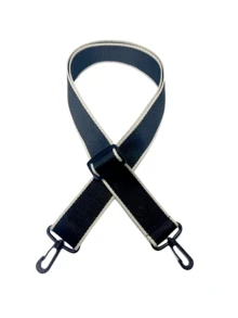 包袋替换肩带、钱包、手提包、吉他、行李背包斜挎带 - 可调节编织布带配金属扣 冬季女士礼物 - 黑色 - 查看 3