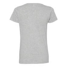 Women's V-Neck Fine Jersey Tee (Heather) - Xám - Xem 2