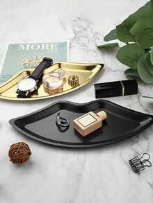 1 件入门级门厅钥匙收纳盒，金属唇形珠宝托盘，装饰耳环架，金色配饰展示盘 - 彩色 - 查看 2