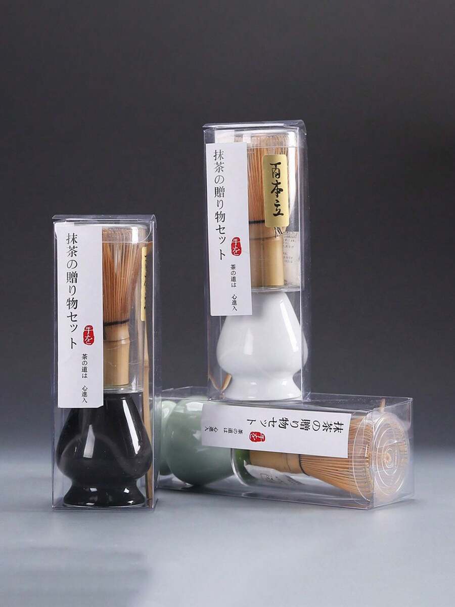 3pcs Tea Whisk Matcha Blender Matcha Tea Whisk Bamboo Whisk Matcha Brush Song Dynasty Tea Making Utensil Set,Matcha Set - 3pcs - View 1