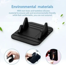 Car Dashboard Mat - Soft Rubber Phone & Gps Holder Stand Compatible With Iphone, Compatible With Samsung, For One Plus - Essential Auto Interior Accessory With Phone Holder