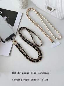 1pc Adjustable Leather Strap Lanyard With Creative Picachu Graphic For Mobile Phone - Multicolor - View 2