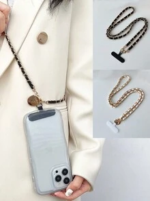 1pc Adjustable Leather Strap Lanyard With Creative Picachu Graphic For Mobile Phone - Multicolor - View 1