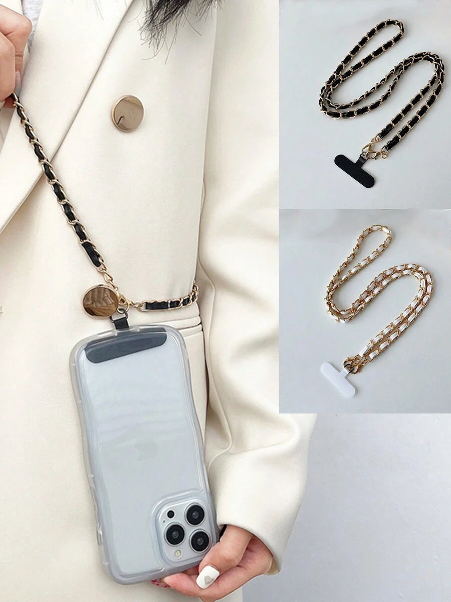 1pc Adjustable Leather Strap Lanyard With Creative Picachu Graphic For Mobile Phone - Multicolor - View 1