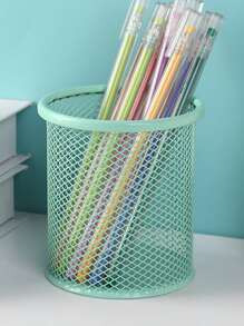 1 件镂空纯色笔筒，简约多用途文具收纳盒，适用于办公室、学校学生、返校、学校用品 - 彩色 - 查看 17