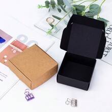 10 piezas de cajas para dulces, chocolates y galletas, decoración de arcilla artesanal en miniatura, cajas de empaque de productos, galletas y chocolates artesanales, cajas vacías para jabón y velas - Marrón - Ver 6