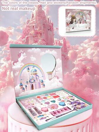 Juguete de maquillaje de belleza, juego de cosméticos de moda y set de estilo DIY, set de maquillaje de moda. Juguetes para niñas. Los productos están diseñados para ser seguros e inofensivos, el maquillaje talla grande especial para niños. Un buen regalo para niños. Maquillaje dulce. Material., Juego de maquillaje para niños, maquillaje para niños, set de maquillaje para niños