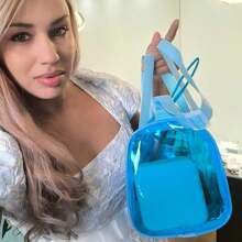 Suitcase Bag Transparent Crystal Swimming/Beach/Ballet - 淺藍色 - 查看 3