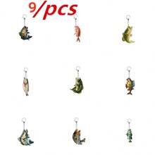 12pcs Acrylic Fish Shaped Keychain For Fishing Lovers, Multifunctional Keyring Decoration Gift For Men And Women Car Accessories Bag Charm School Letter Cute Goth Y2k