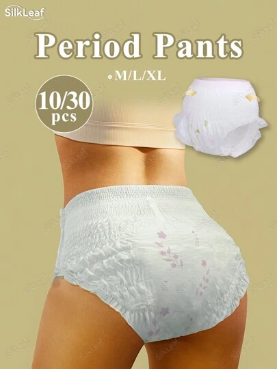 6/9 قطعة من السراويل الصحية، سراويل ، تصميم محسن بدون الحاجة إلى إزالتها، تصميم ملتف، فوط صحية للليل، فوط صحية للنهار، قابلة للتنفس وخفيفة الوزن، مناسبة للدورة الشهرية، امتصاص عالي، سراويل واقية للليل.