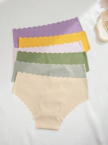 Gói 6 chiếc quần lót tam giác thể thao thoáng khí liền mạch viền lượn sóng cho nữ - Nhiều màu - Xem 3