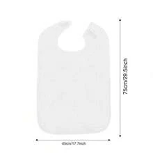 成人围兜，防水防污，可调节厚法兰绒围兜，适合老年人和成人，可机洗，有浅蓝色、藏青色、白色、红色、灰色毛巾材质可选，可用作口水布 - 彩色 - 查看 3