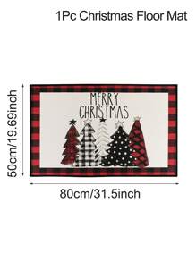 1 pieza Felpudo de Bienvenida de Navidad Alegre, Alfombra de Piso con Estampado a Cuadros de Árbol de Navidad y Alce, Antideslizante y Absorbente para Interior/Exterior, Decoraciones Navideñas 2024 para Decoración del Hogar, Baño, Cocina, Regalos de Navidad, Feliz Año Nuevo 2025, Decoraciones del Hogar para Festivales y Días Festivos - Multicolor - Ver 13