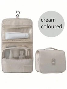 1 个悬挂式化妆包,防水旅行化妆包,大容量储物收纳袋,多功能化妆刷架,适用于化妆刷、眼影、镜子、眼线笔、口红、护肤品、牙刷、杯子、肥皂、洗发水、梳子、手表、手机、项链、珠宝、电子配件 - 黑色 - 查看 18