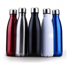 Smooth Stainless Steel Thermal Bottle 500ml Gym Fitness - 黑色 - 查看 2