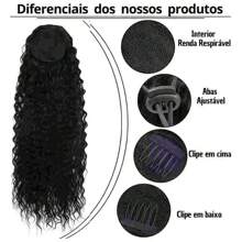 100% Bio Fiber Curly Ponytail 70cm VITOCRIA - Black - View 2