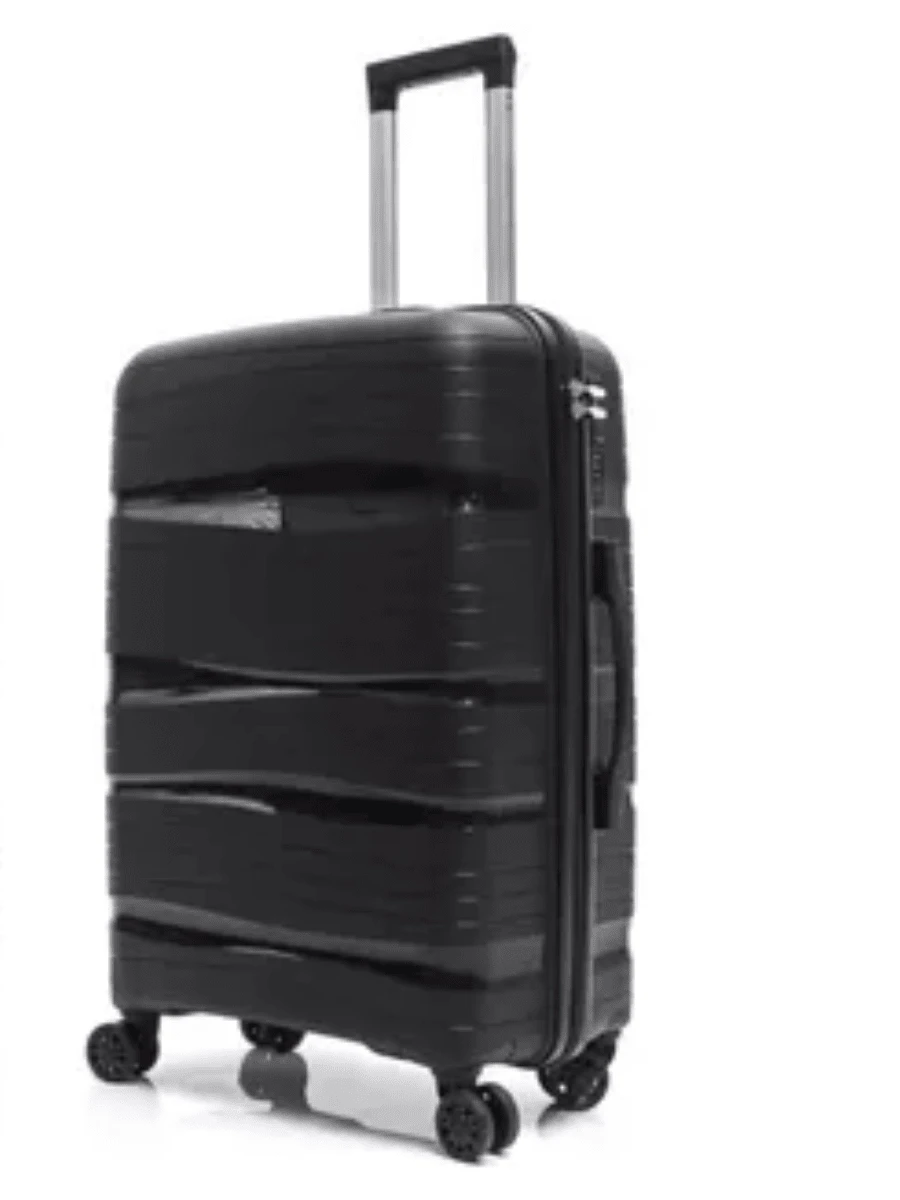 Polypropylene Travel Suitcase Size M 23kg European Style - 黑色 - 查看 1