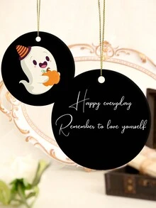 1 mặt dây chuyền bằng sứ hình ma hoạt hình tùy chỉnh - Tự thiết kế mặt dây chuyền bằng sứ có chỉnh sửa màu, là lựa chọn quà tặng tốt nhất, đồ treo xe dễ thương, món quà tuyệt vời nhất cho bố mẹ, chồng và vợ, bạn bè nam nữ, quà tặng Halloween tự làm, kỷ niệm, quà tặng ngày lễ - trắng - Xem 7