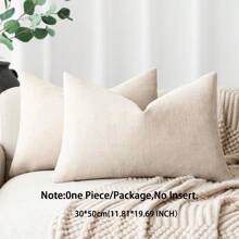 Luxurious Soft Bohemian Style Snowy White Linen Pillow Case Without Filling, 1pc. This Exquisitely Soft Textured Cushion Cover Is Suitable For Sofas, Beds, Cars, Chairs, Window Seats, Loveseats, Living Rooms, Bedrooms, Floors, Benches, Offices, Coffee Shops, Etc. It Can Also Be Used As A Gift. - Light Beige - View 29