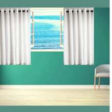 Plain Oxford Curtain Bedroom Living Room 2.80 2.60 M - 白色 - 查看 2