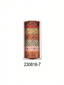 6 Rolls/Box, Christmas Pattern Washi Tape Set, Personalized Design Bronzing Pattern, Self-Adhesive, Multi-Color, Regular Shape Sticker Rolls For Diary Album Card Making, DIY Crafts, Unique Holiday Gifts, Party Decoration Tape - Multicolor - View 11