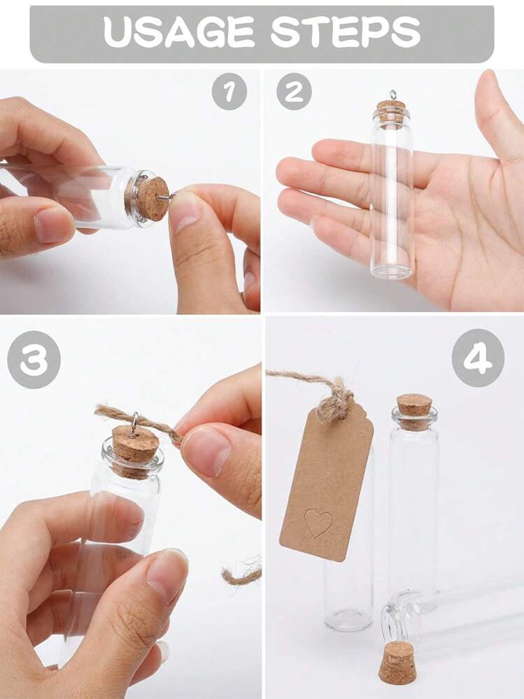 10/20pcs Small Empty Clear Glass Bottles Storage Container Clear Bottles Mini Glass Bottles With Cork Bottle Bright DIY Sand Water Message Decorative Wishing Bottles Best Gifts Birthday Graduation - 10ml - View 8