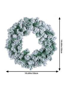 1 st. krans met vlokken, met sneeuw bedekte pvc-wijnstokring, gesimuleerde sneeuwscène in winkelcentrum raamdecoratiehanger, voordeurdecoratie kranshanger, tafeldecoratie, tafelstukken, kunstbloemen, plastic bloemen
