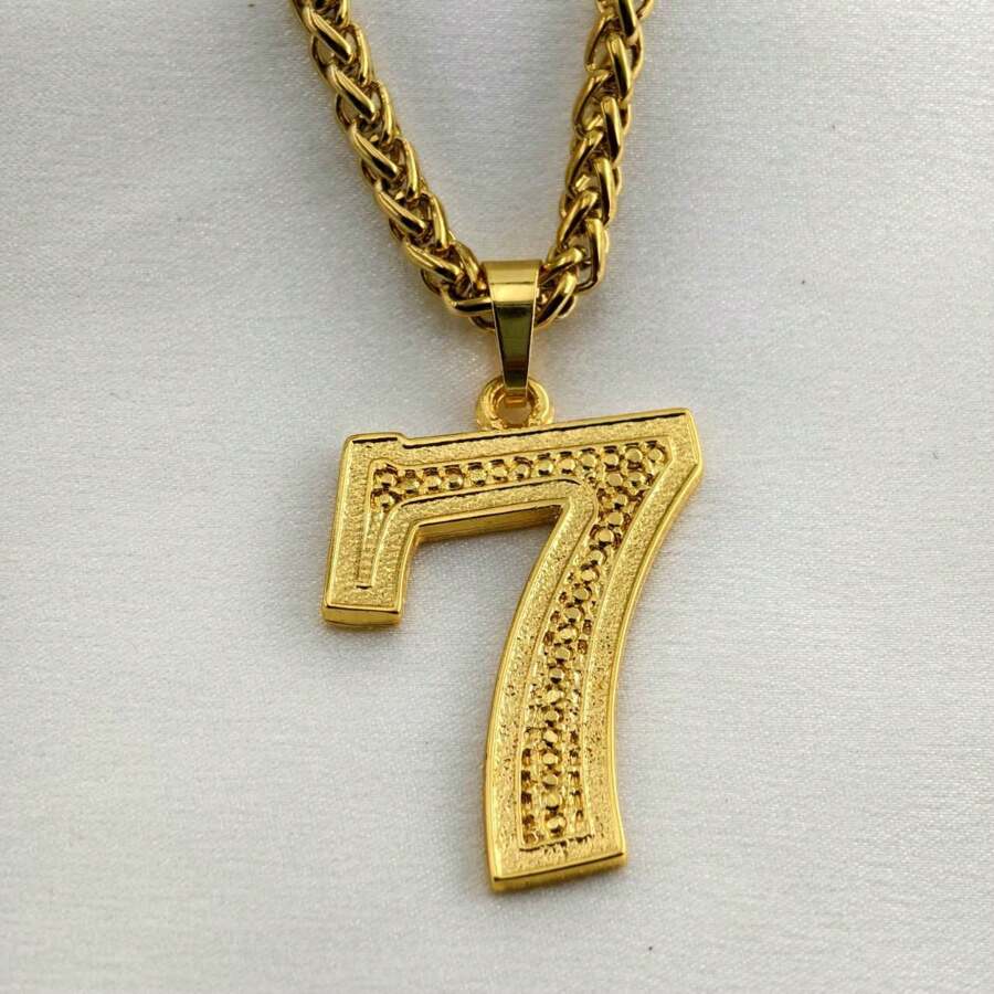 Chain Necklace Chain Cord Frieze Ancient Coin Large 18K Gold Pendant Jesus Owner Of The Place Does Not Darken - 古銅色 - 查看 1