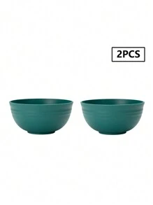 2/4/6/8 piezas Tazones de plástico PP, aptos para cereales, sopa, avena, pasta, ensalada, para uso doméstico y campamento al aire libre, cocina, regalo de Navidad - Verde Oscuro - Ver 12