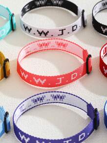 6pcs WWJD Letter Embroidered Woven Tassel Bracelets, "What Would Jesus Do?" Jacquard Woven Cuff Bracelets, Inspirational Christian Accessories Suitable For Girls, Boys, Teens - Multicolor - View 4