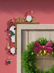 1pc Festive Christmas Door Frame Decor - Whimsical Snowman, Santa & Tree Design,Perfect For Holiday Home Decoration, Window & Wall Accents, Suitable For Home Office, Indoor Use, DIY Crafts, Home Decor, Offices Decor, Theme Party Decor, Christmas Decor