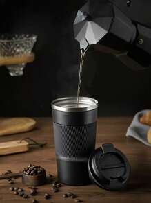 1 件装不锈钢咖啡杯保温杯防漏双层咖啡杯防滑旅行车载保温瓶 - 彩色 - 查看 2
