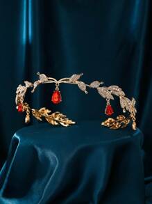 1pc Fashion Women's Eyebrow Chain, Bridal Wedding Crown Party Accessory. Sparkling Material, Delicate Design, Mysteriously Alluring. Essential Fairy Queen Hair Ornament. Steal The Spotlight For Party Photos, Showcase Unique Charm. Available In Multiple Gemstone Colors Halloween