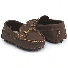 Baby Boy Moccasin Newborn Baby Shoes - Rust Brown - View 2