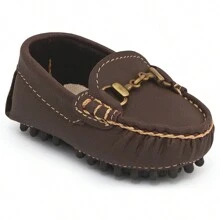 Baby Boy Moccasin Newborn Baby Shoes - Rust Brown - View 1