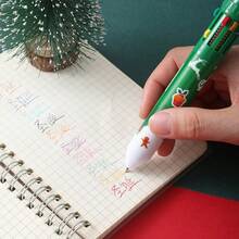 Christmas Decoration 1pc 10-Color Christmas Ballpoint Pen, Creative Multi-Color Ball Pen Christmas Gift Stationery Bullet Journal Pen - Multicolor - View 8