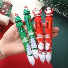 Christmas Decoration 1pc 10-Color Christmas Ballpoint Pen, Creative Multi-Color Ball Pen Christmas Gift Stationery Bullet Journal Pen - Multicolor - View 3